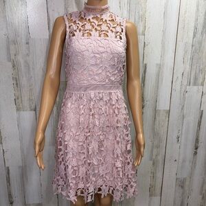 Kelso Pink Lace Overlay‎ Dress